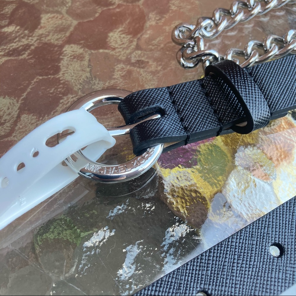 Michael Kors Black Silver Chain Belt New NWT - Picture 4 of 5